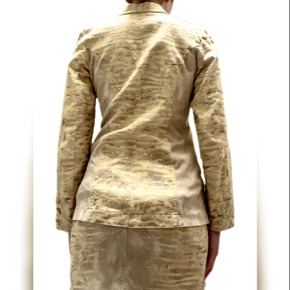 RARE Legatte Jeans Yellow Animal Print Jacket Skirt Set - Picture 2 of 15